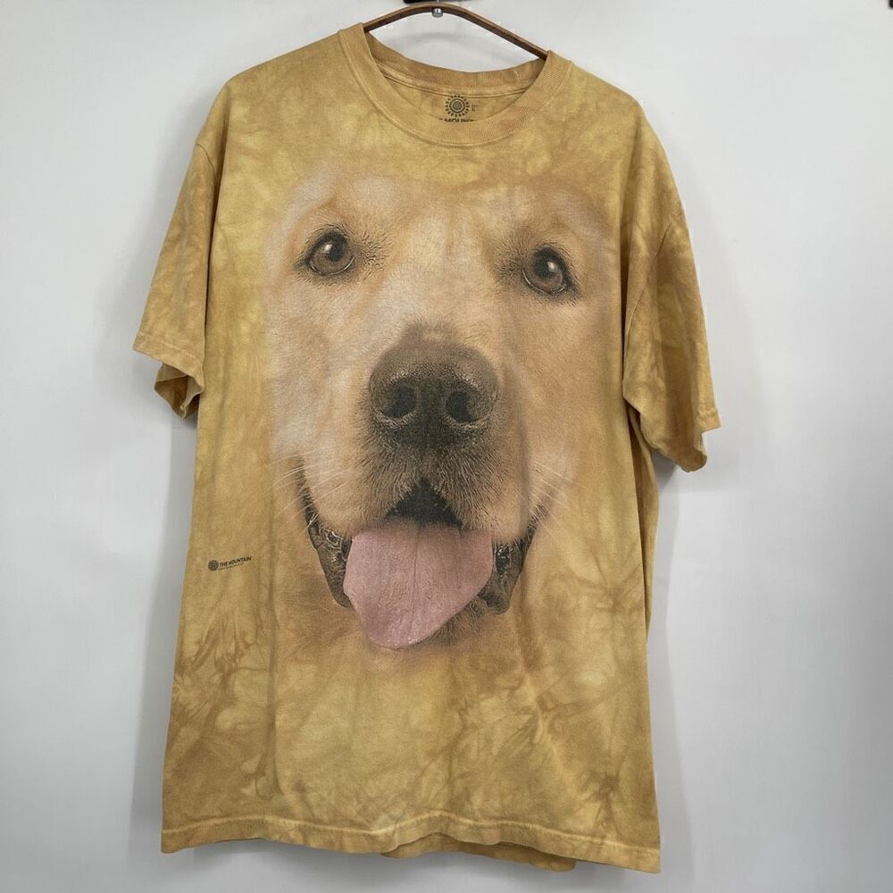 The Mountain Brown Golden Retriever Print Tie Dye Short Sleeve T Shirt Large